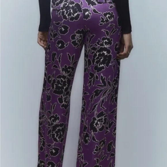 Black Top with Purple Floral Pants - Picture 2 of 10